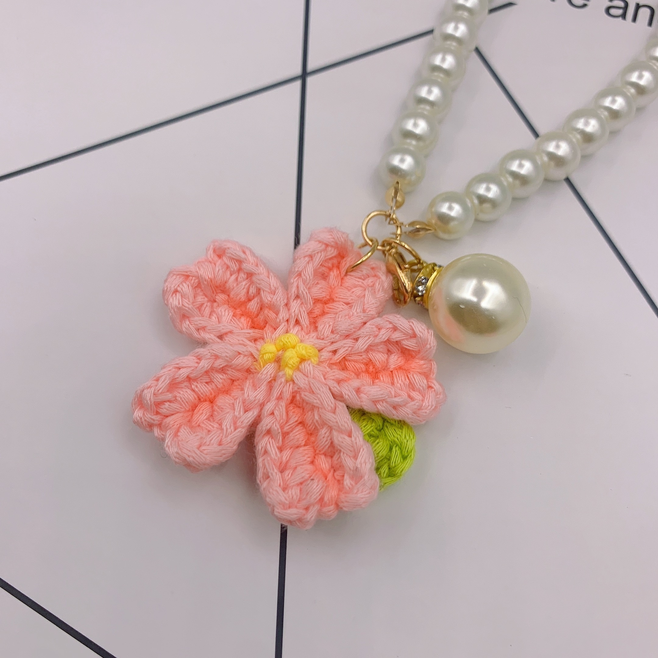 Simulation Cherry Crochet Keychain Pendant Bag Pendant Woolen Flower Ornament Accessories,Temu