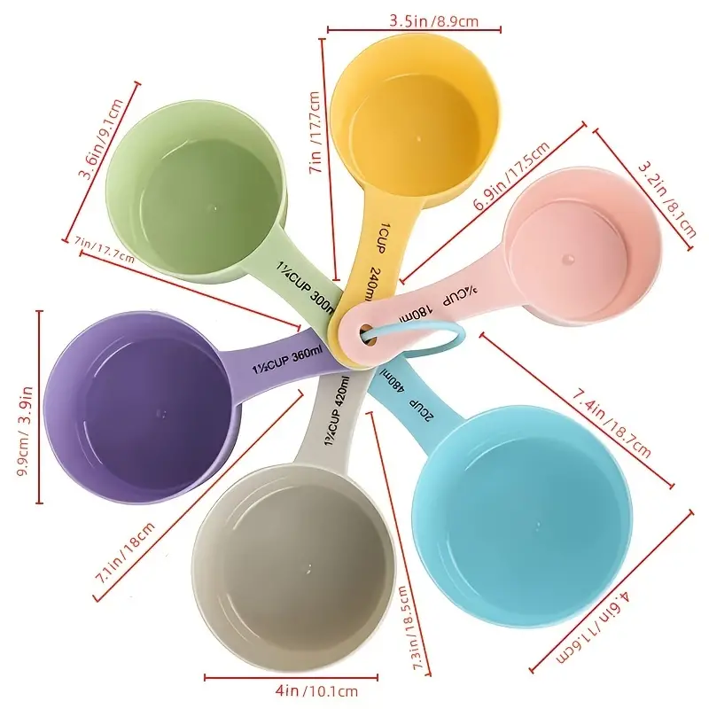 Colorful Plastic Measuring Cups With Scale Big Capacity - Temu