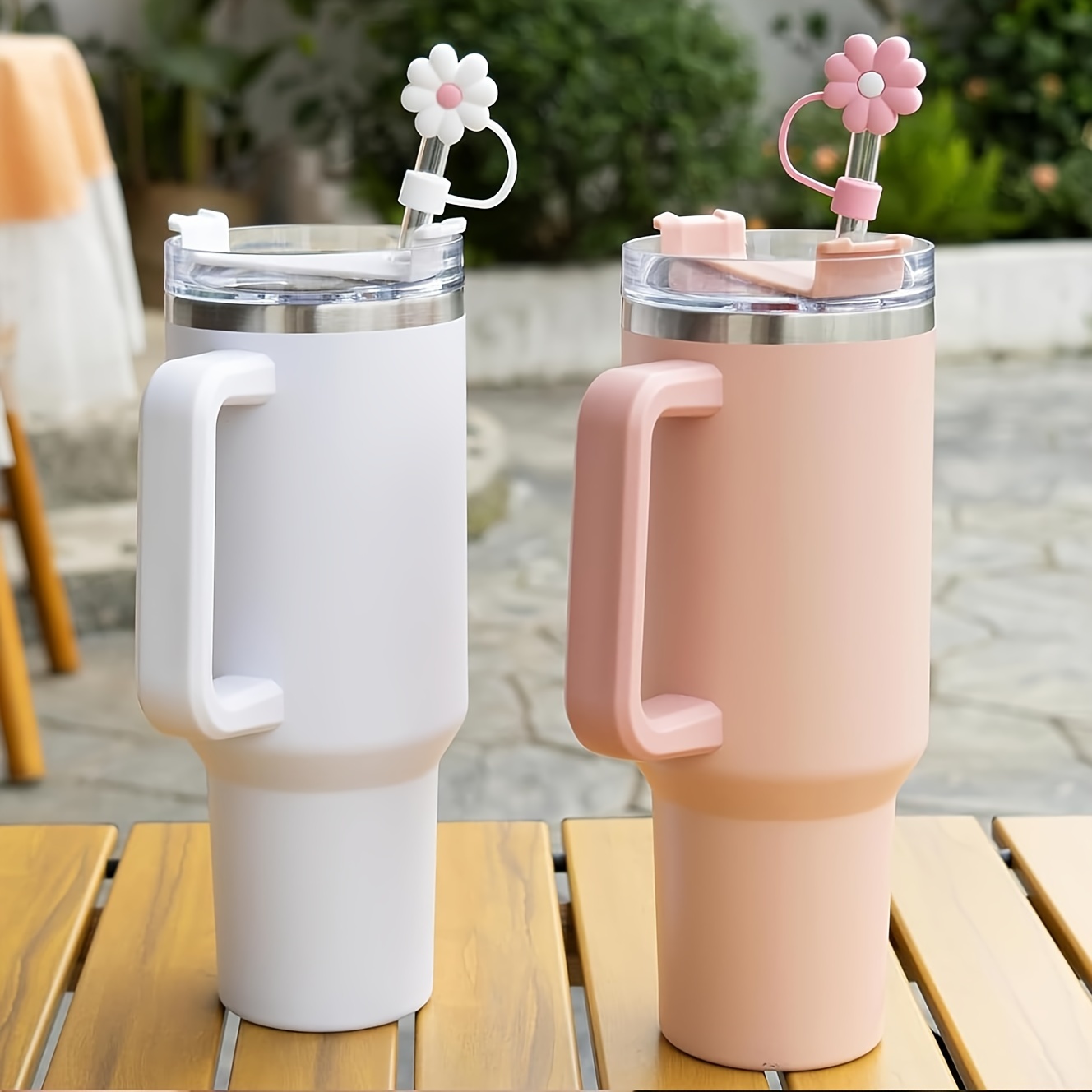 Flower Tumbler Design Straw Cover For Stanley Cups - Temu