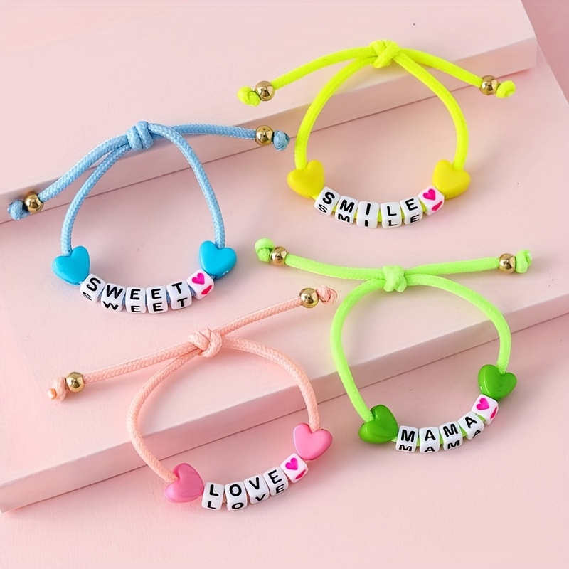 Pulsera De Cuentas De Letras Para Niños Producto - Temu