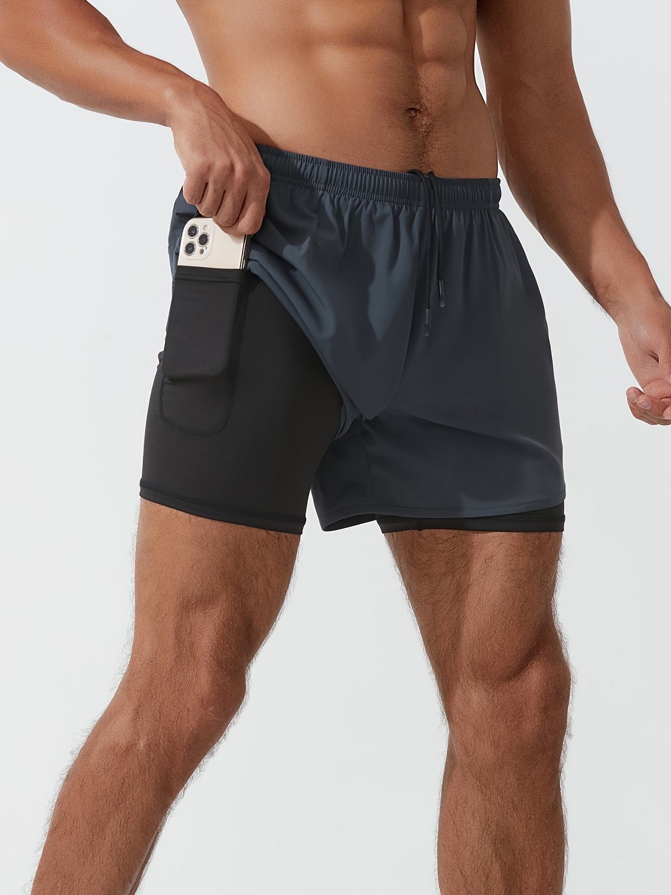 Men's 1 Running Shorts Quick Dry Gym Athletic Workout Shorts - Temu Canada