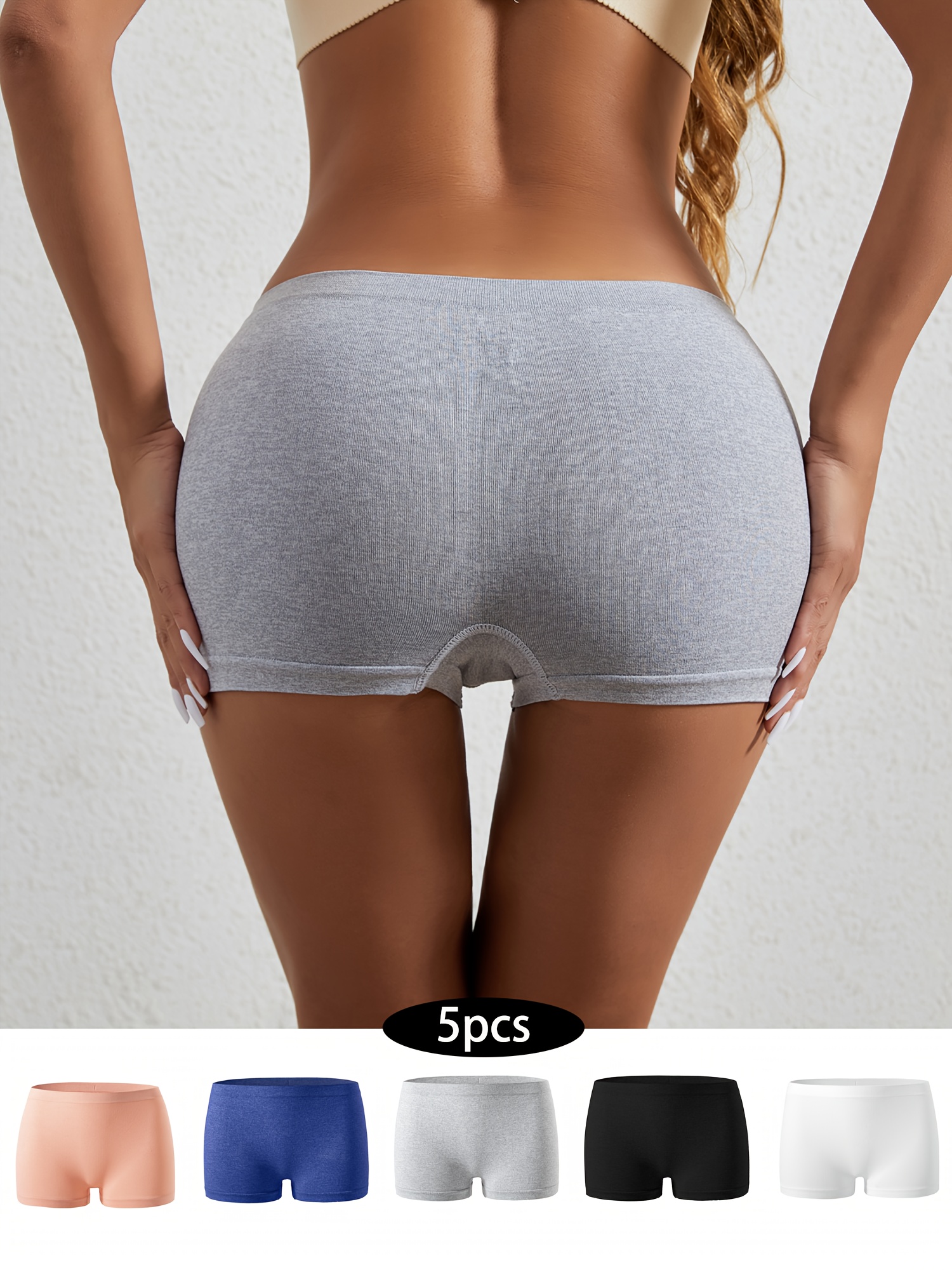 Seamless Boyshort Panties Soft Comfortable Stretch Panties - Temu