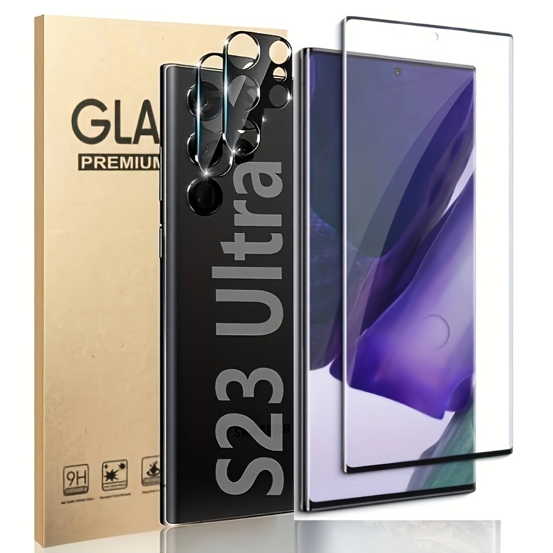 Funda magnética para Samsung Galaxy S23 Ultra con bloqueo de seguridad,  funda magnética de vidrio templado de doble cara, soporte antiarañazos