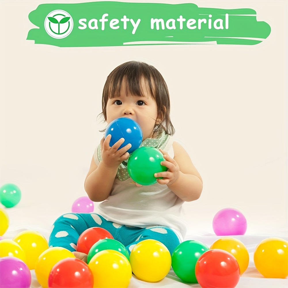 50個のボールピットボールフタル酸エステルフリーBPAフリークラッシュプルーフプラスチック-明るい色の再利用可能なプレイおもちゃの子供たちのためのストレージバッグ（ランダムカラー）