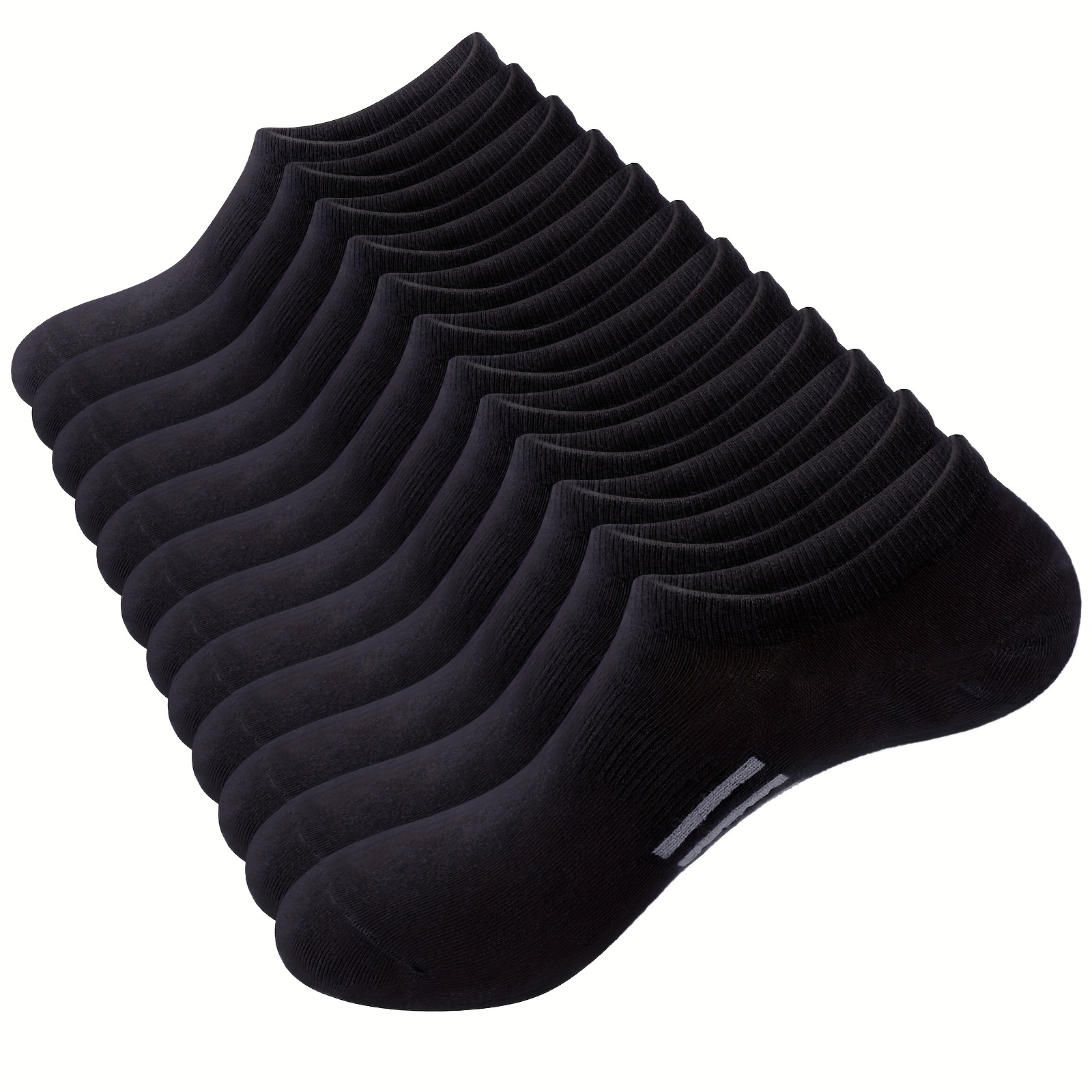 Paquete de 12 pares de calcetines negros para hombres. Talla 12-14