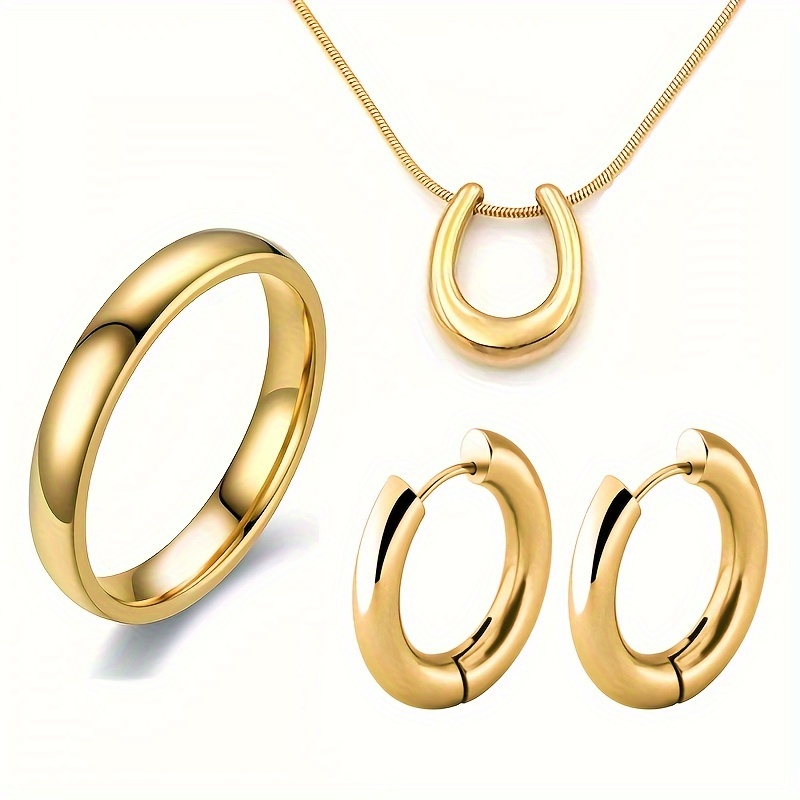 Simple gold jewelry set on sale design