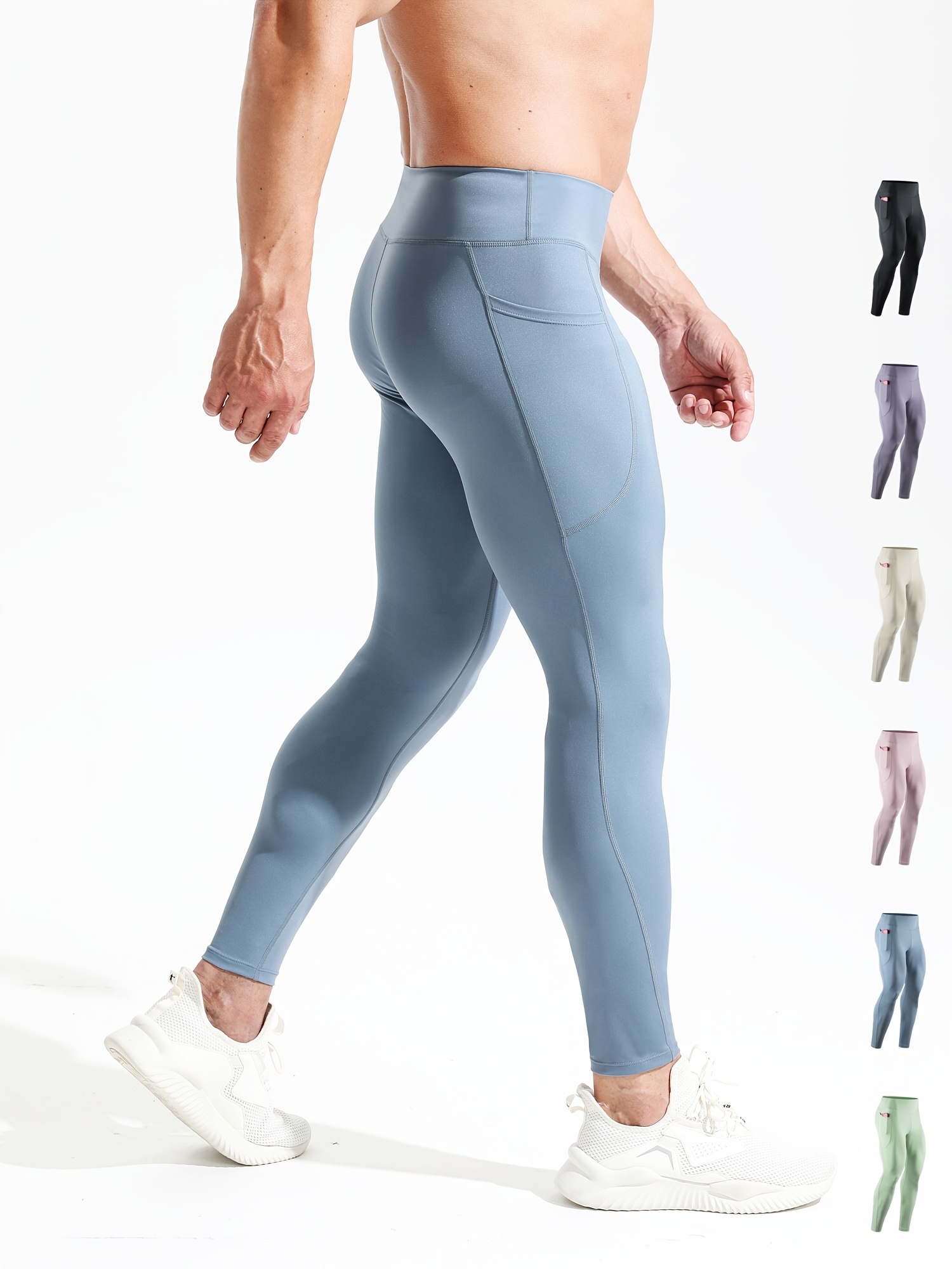 Pantalones deportivos de compresión 2023 para hombre, leggings de  entrenamiento lisos, para correr, fitness, mallas largas, para  entrenamiento