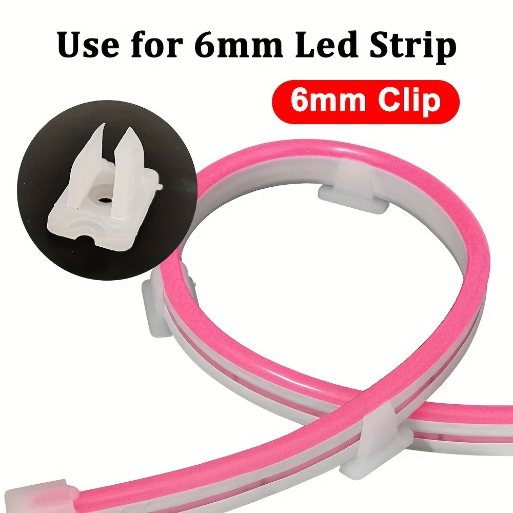100pcs LED Neon Mounting Clips Fixing Clamps Holder for 6mm LED Strip Lights  New