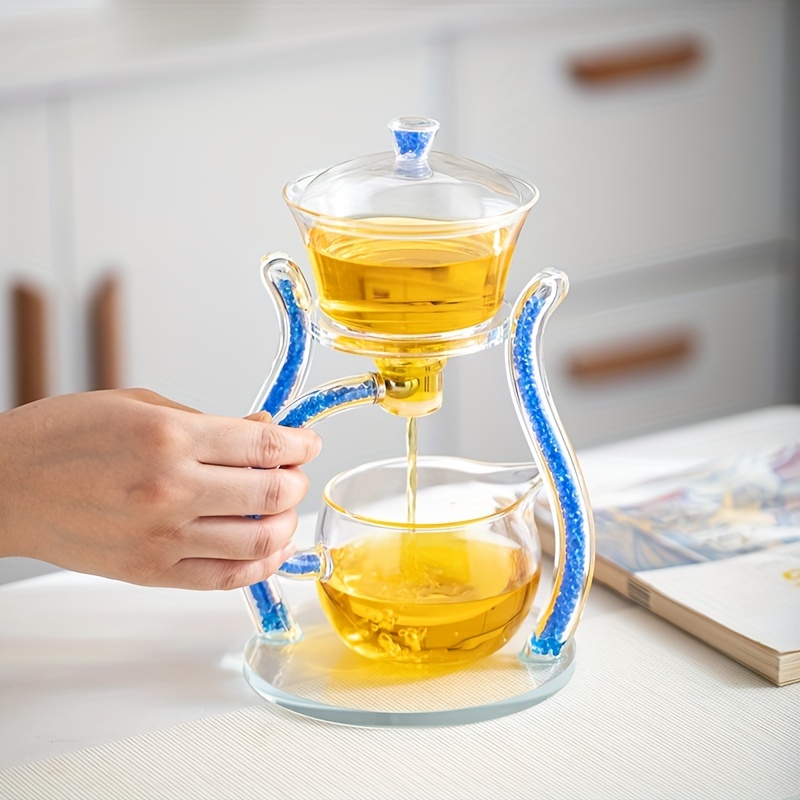 Lazy Tea Set Magnetic Water Diversion Rotating Cover Bowl - Temu