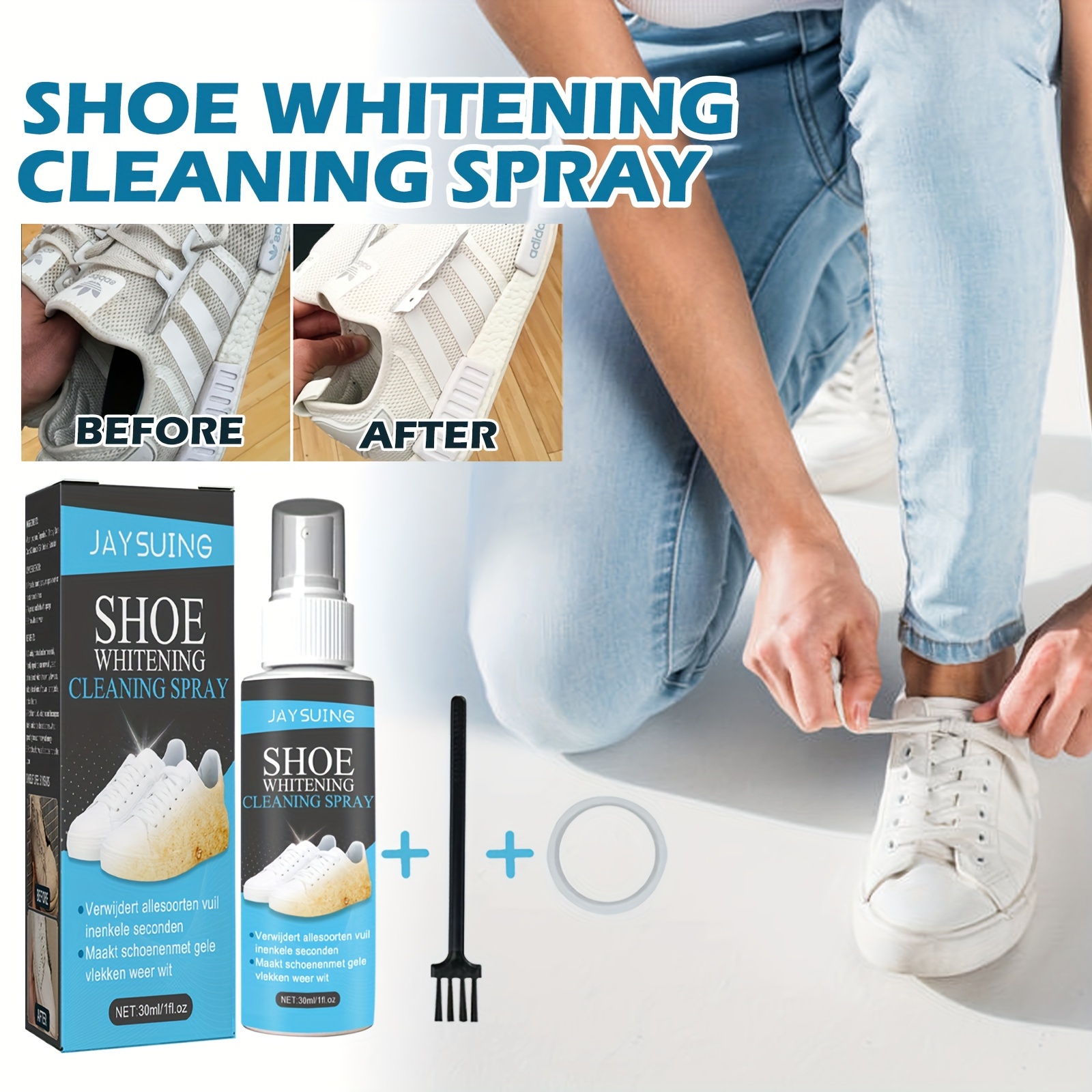 Shoe Cleaner,Nettoyant Chaussure Blanche,Détachant pour Chaussures  Blanche,Mousse Nettoyant Blanchissant pour Chaussures avec Brosse