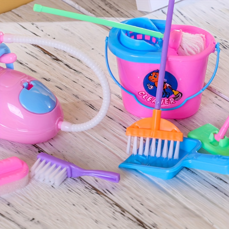 (As Seen on Image) Mini Doll Household Cleaning Tools, Doll Accessories for Kids Educational Toy (9Pcs Color Random)