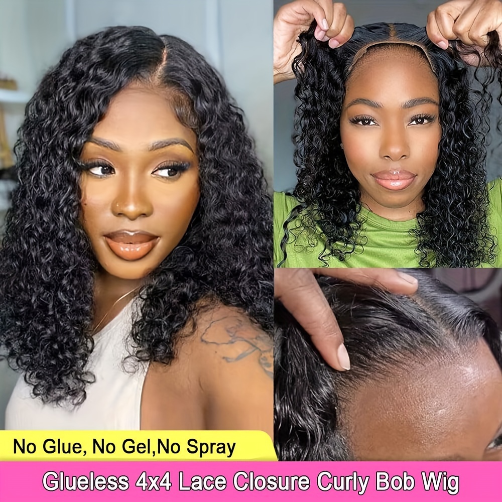 Glueless Wigs Human Hair Pre Cut Bob Wig Human Temu United Kingdom