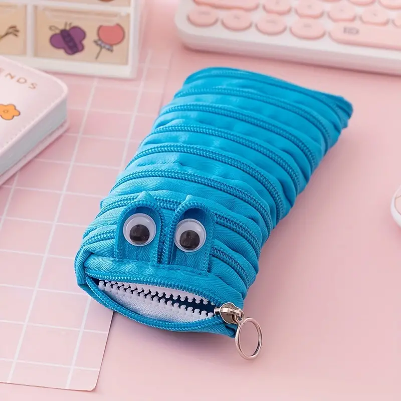Cute Caterpillar Monster One Zipper Pencil Case Student - Temu