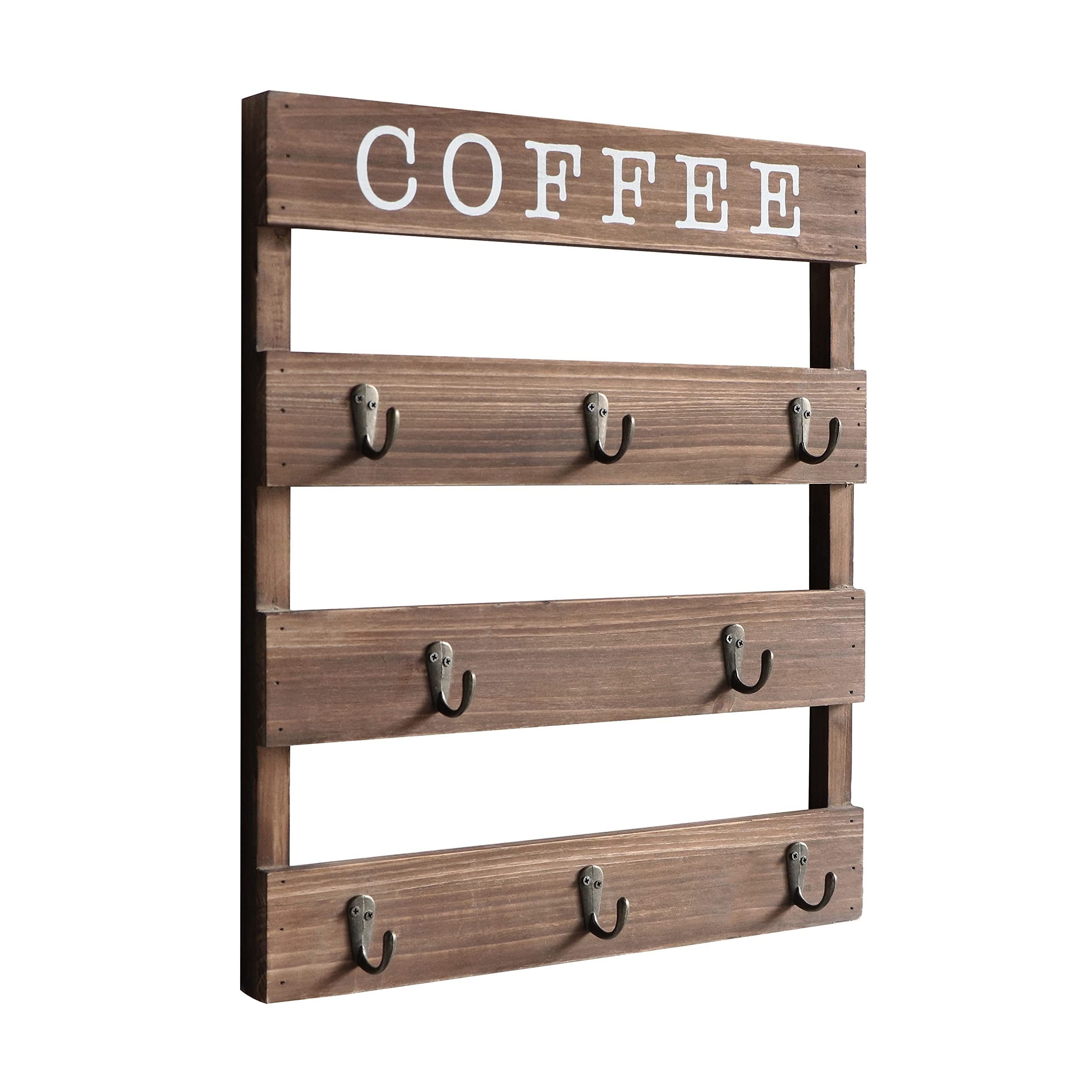  Rustic wood coffee cup rack 40 or 48 mug hooks You are