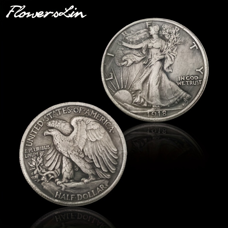 

1pc American 1918 Statue Of Liberty Antique Coin Replica God Bless Us We Trust American Half Dollar Replica Coin, Christmas, Halloween, Thanksgiving Day Gift