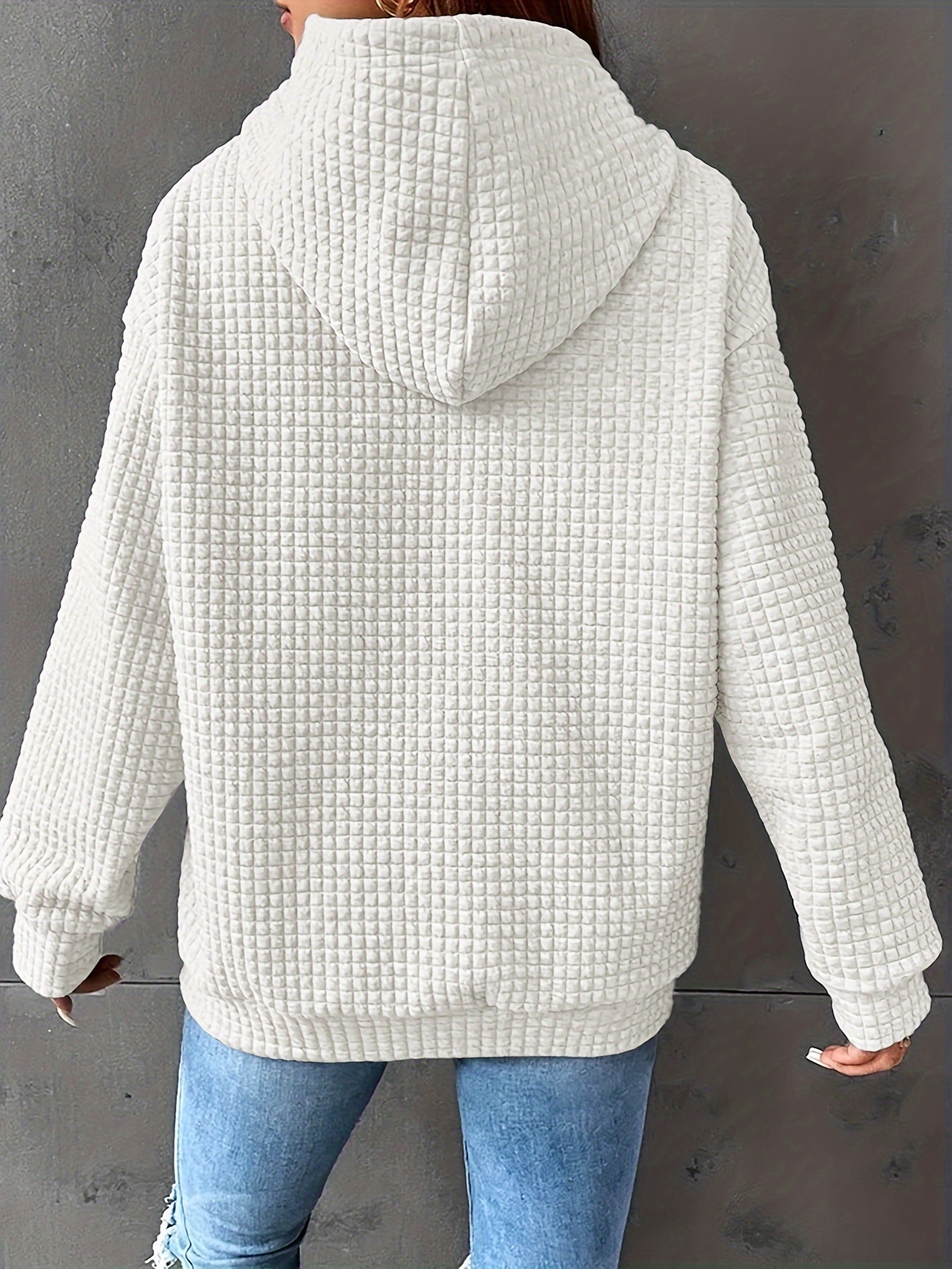 Felpa Donna Con Cappuccio Oversize – Cotone Morbido, Tasca Frontale, Stampa – Maglione Ampio Autunno Primavera - 4