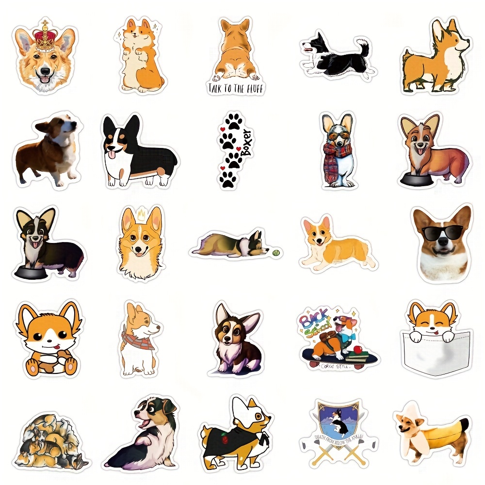 50 Pcs Dog Stickers for Kids Water Bottles Puppy Stickers