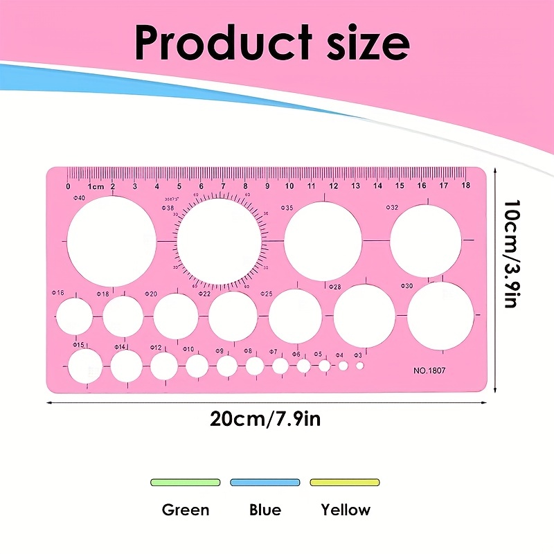 3 Pcs Geometric Measurement Drawing Template Ruler Architecture Supplies Office+supplies Versatilen Circle Tool Quilting Templates Drafting Rulers for