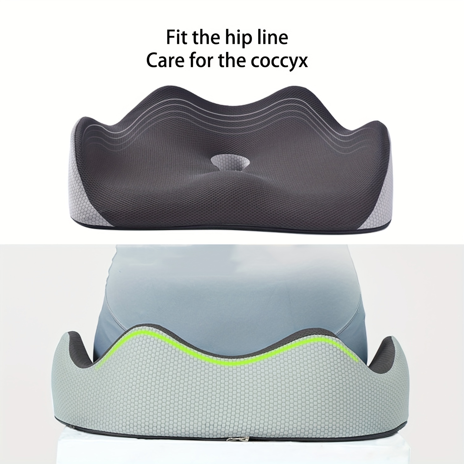 Memory Foam Hemorrhoid Seat Cushion Hip Support Orthopedic Pillow