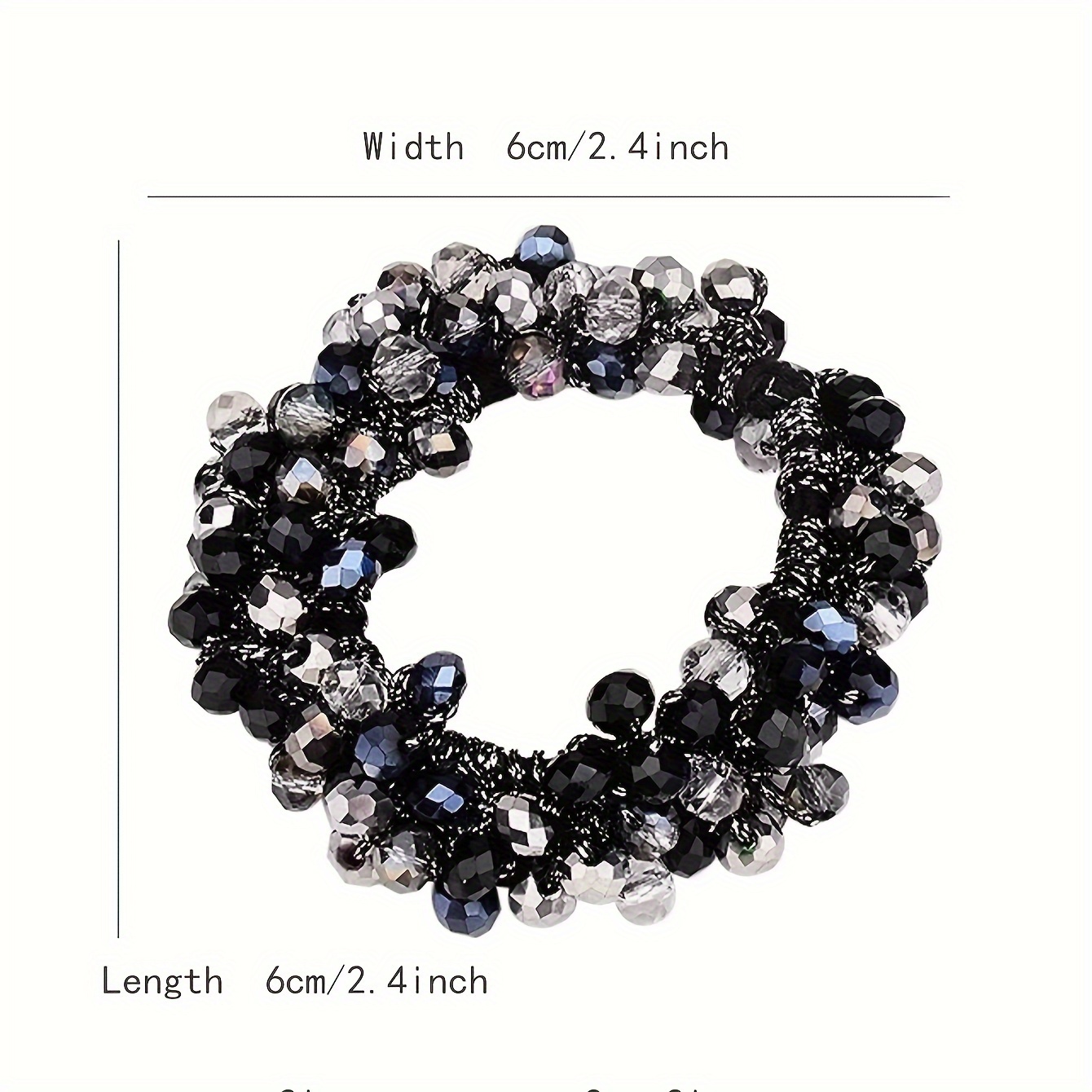 Full Beads Hair Tie Crystal Hair Ties Elastic Hair - Temu