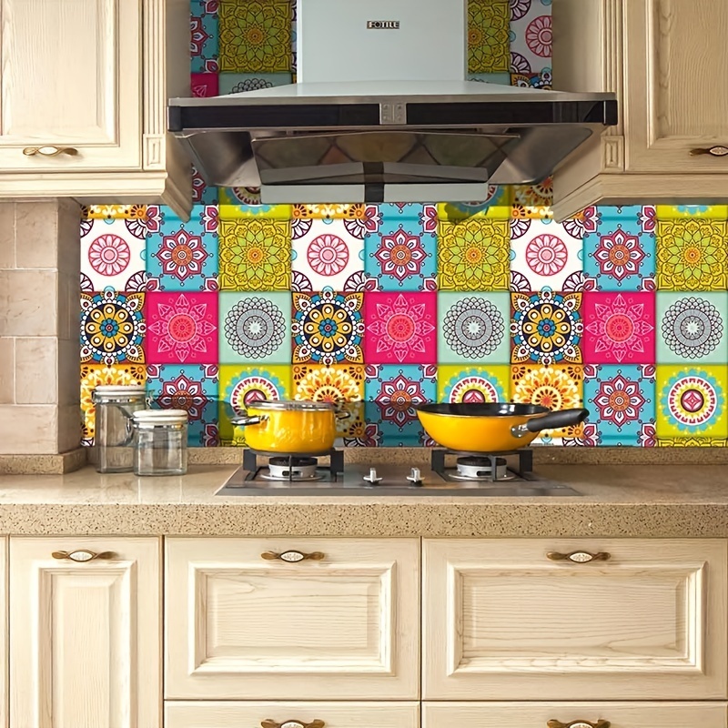 Traditional Tiles - Floor Tiles - Floor Vinyl - Tile Stickers - Tile Decals  - bathroom tile decal - kitchen tile decal - 178