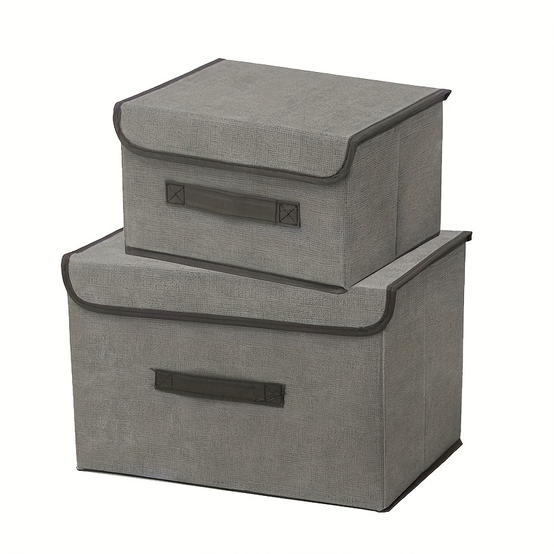 Fabric Underwear Storage Box With Lid, Foldable Storage Bins, Clothing  Storage Container - Temu
