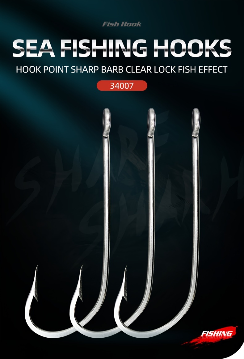 34007 Stainless Steel Fishing Hook Long Straight Shank Hook - Temu United  Kingdom