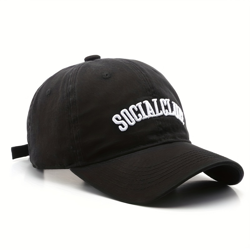 SOCIAL CLUB Embroidery Baseball Cap Solid Cotton Couple Dad Hat Lightweight