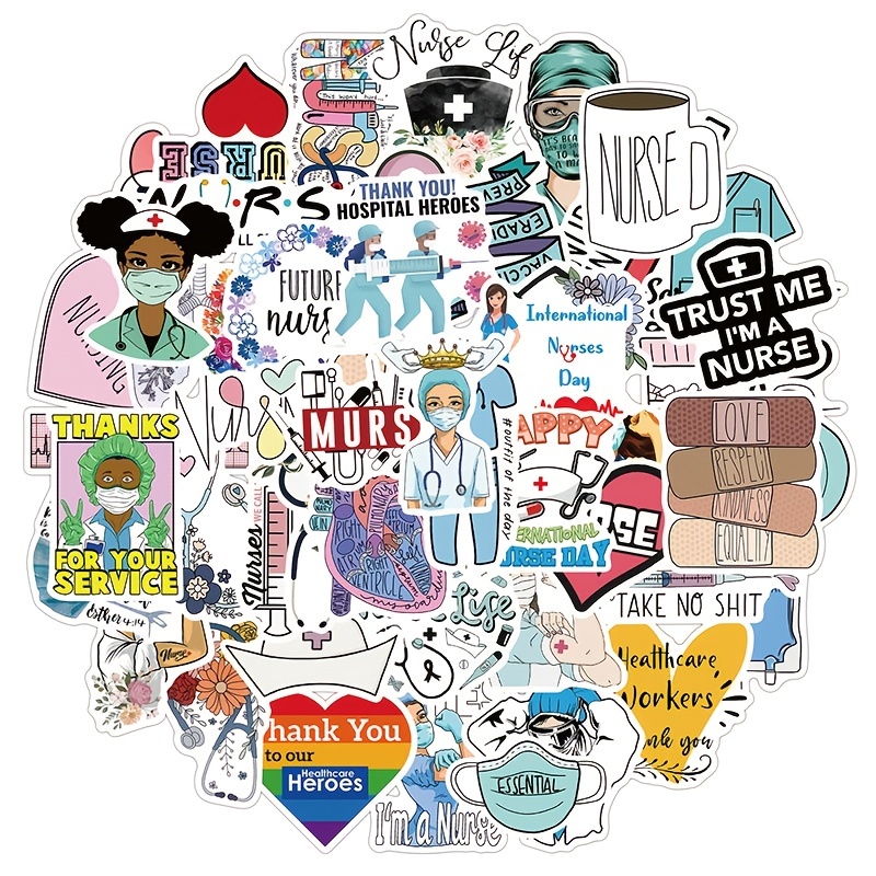 Nurse Series Stickers Personalized Graffiti Stickers Self - Temu