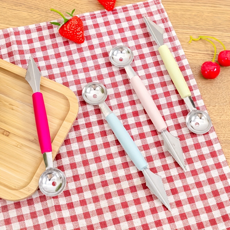 3pcs Fruit Scoop Stainless Steel Fruit Ball Digger Watermelon Spoon