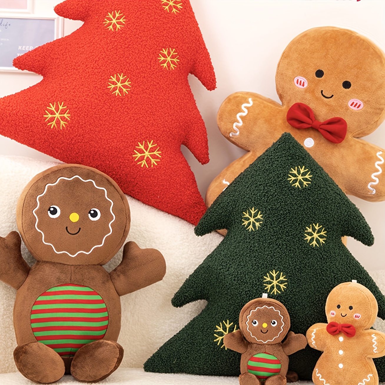 New Christmas Decoration Cushion Christmas Tree Plush Gingerbread