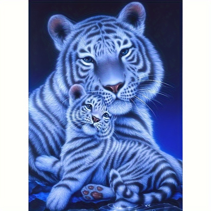 

5d Diamond Painting Set Tiger Pattern Suitable For Adults Or Beginners Diy Full Diamond Embroidery Painting Ironing Diamond Sticker Diy Dot Diamond Painting Cross Stitch Art Craft Home Wall Decoration