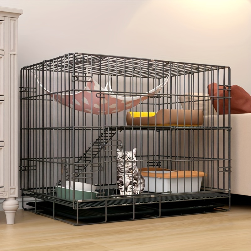 PINNKL Cage pour Chat d'intérieur, Cage Amovible en métal pour