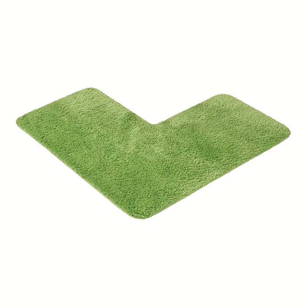 Unique Bargains Shower Mat 27.5 x 27.5 Non-Slip Fan-shaped Corner Mats for Bathroom - Green