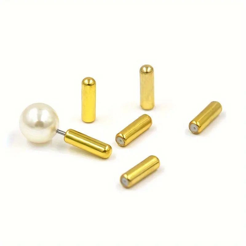 10pcs Lapel Stick Pin End , Full-cover Metal Earring Backs, Locking Clasp  Rubber Stopper Metal Brooch Pin Stick For Metal Brooch Stick Pins, Diy  Jewelry Making Accessories , Golden Diy - Arts