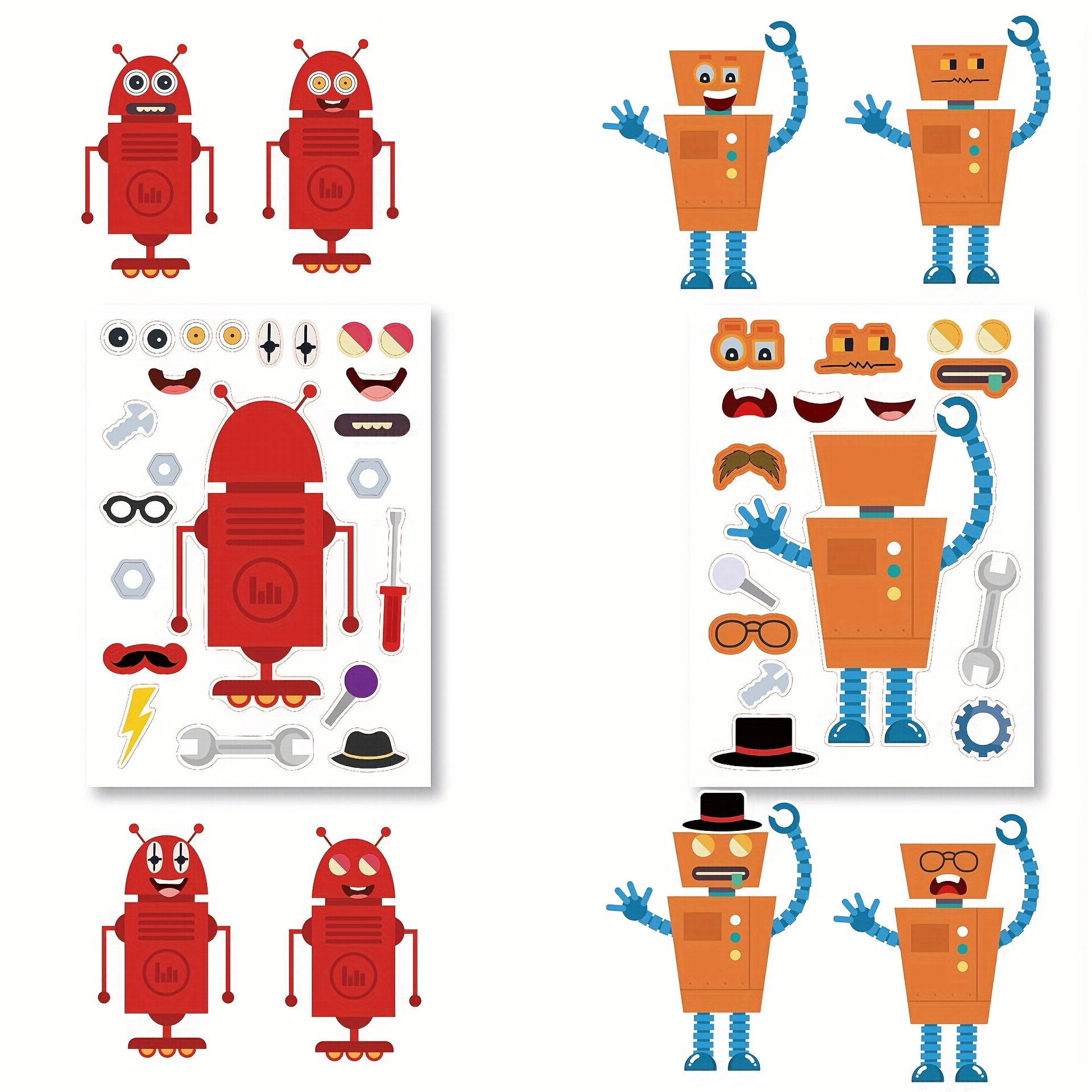 Robot Stickers - 2 sheets