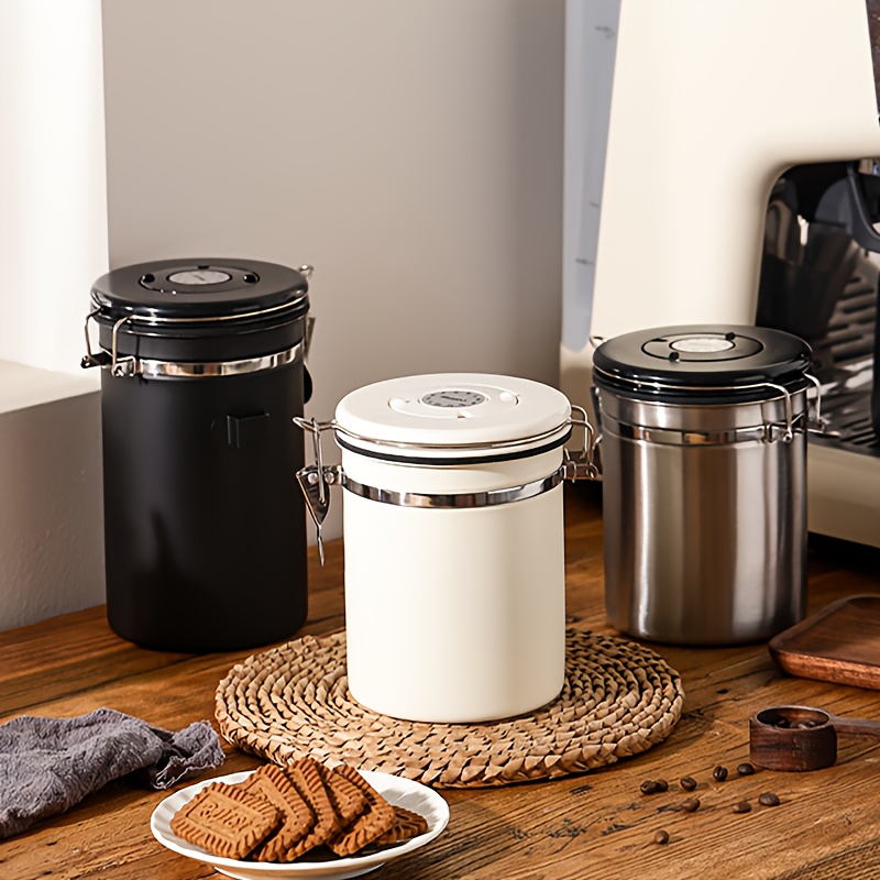 Coffee Container Airtight Coffee Storage with Scoop Stainless Steel  Container Tea Sugar Storage Jars Keep Fresh Food Containers