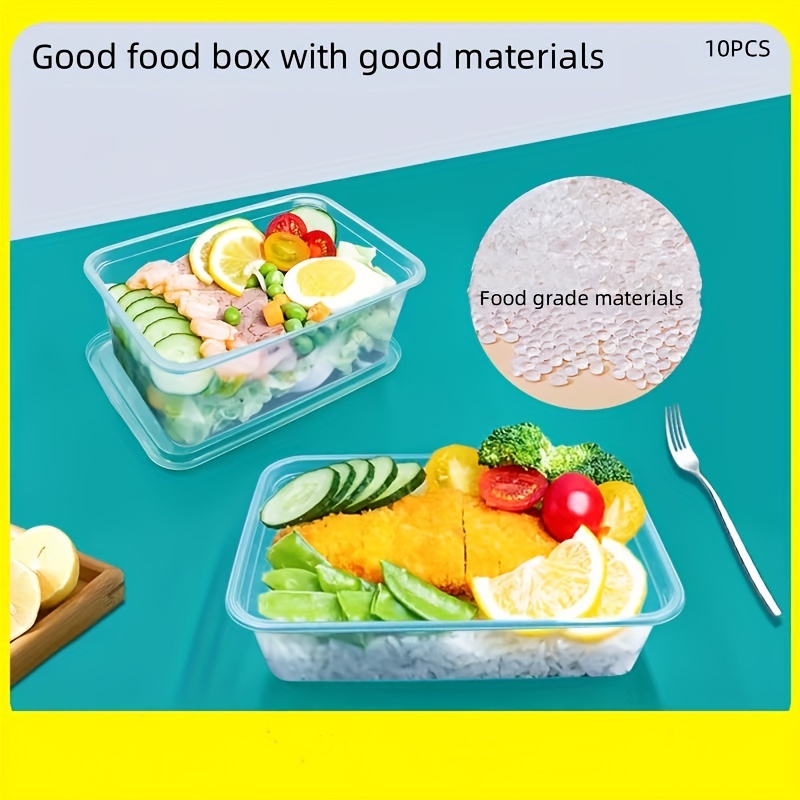 Disposable Lunch Boxes Packaging Boxes Rectangular Pp Plastic Food Grade  Thickened Household Transparent Fast Food Bento Lunch Box Takeaway  Restaurant Packaging Box - Temu