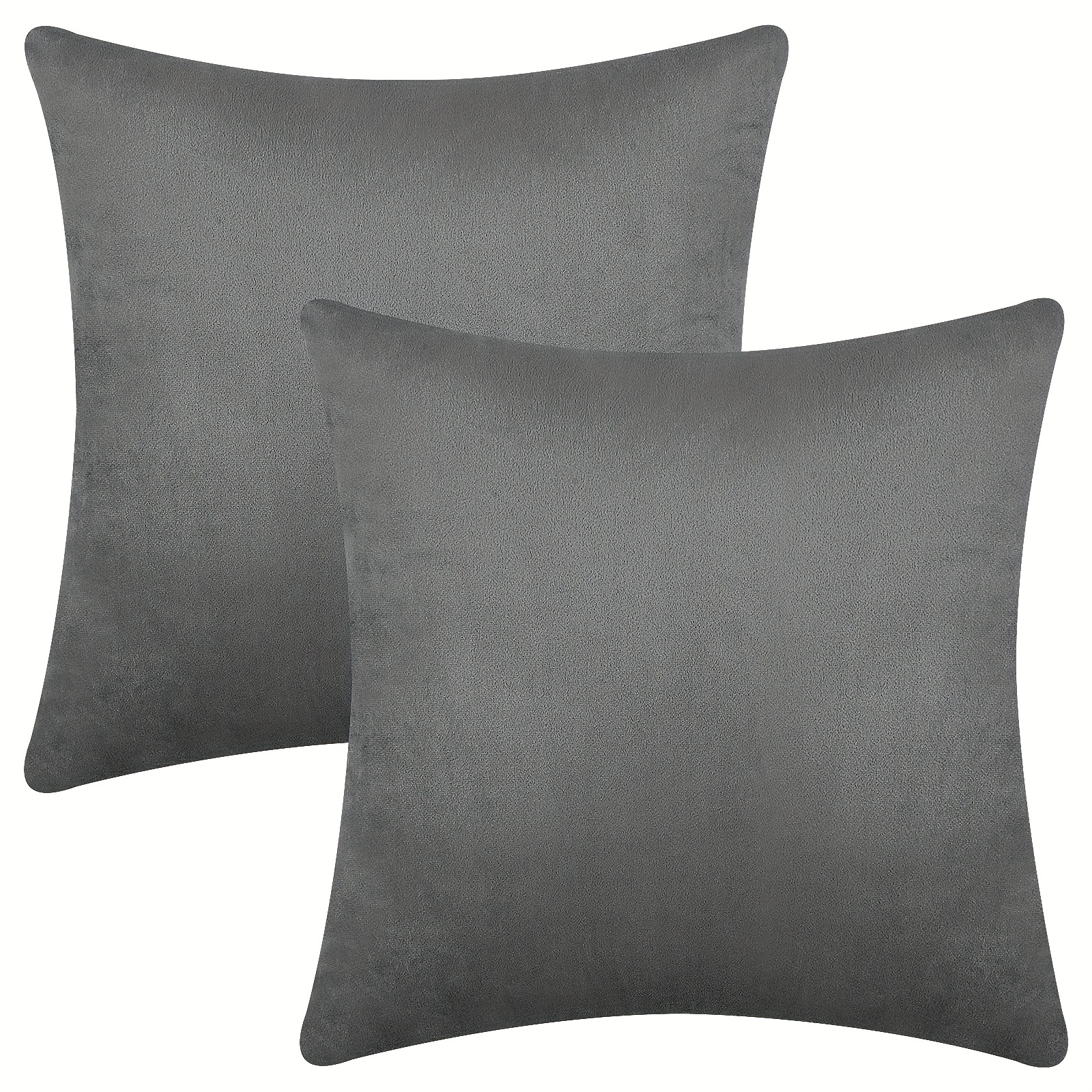 2pcs Velvet Solid Throw Pillowcase Soft Throw Pillow Cover 45x72cm