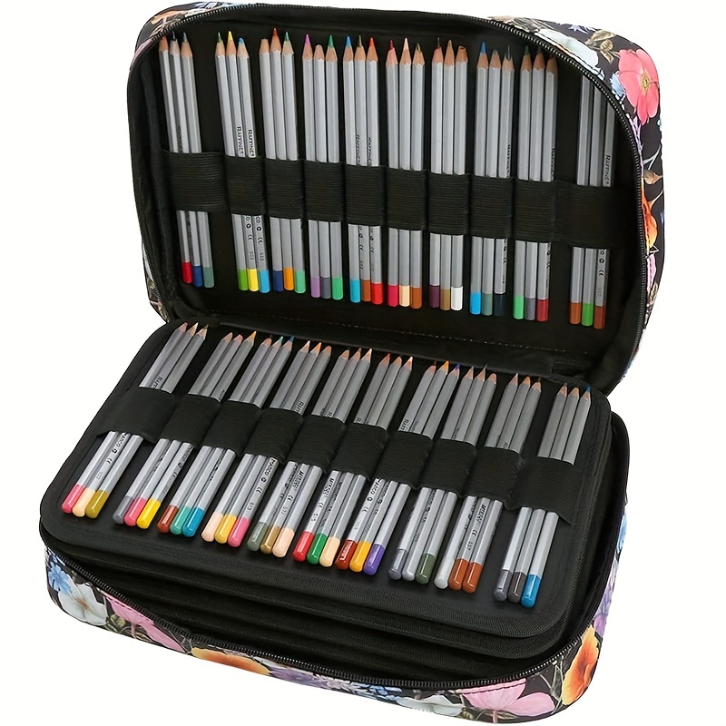 Homemaxs Colored Pencil Case with Compartments 32 Slots Handy Pencil Bags Large for Watercolor Pencils Gel Pens and Ordinary Pencils (Purple), Size: 20