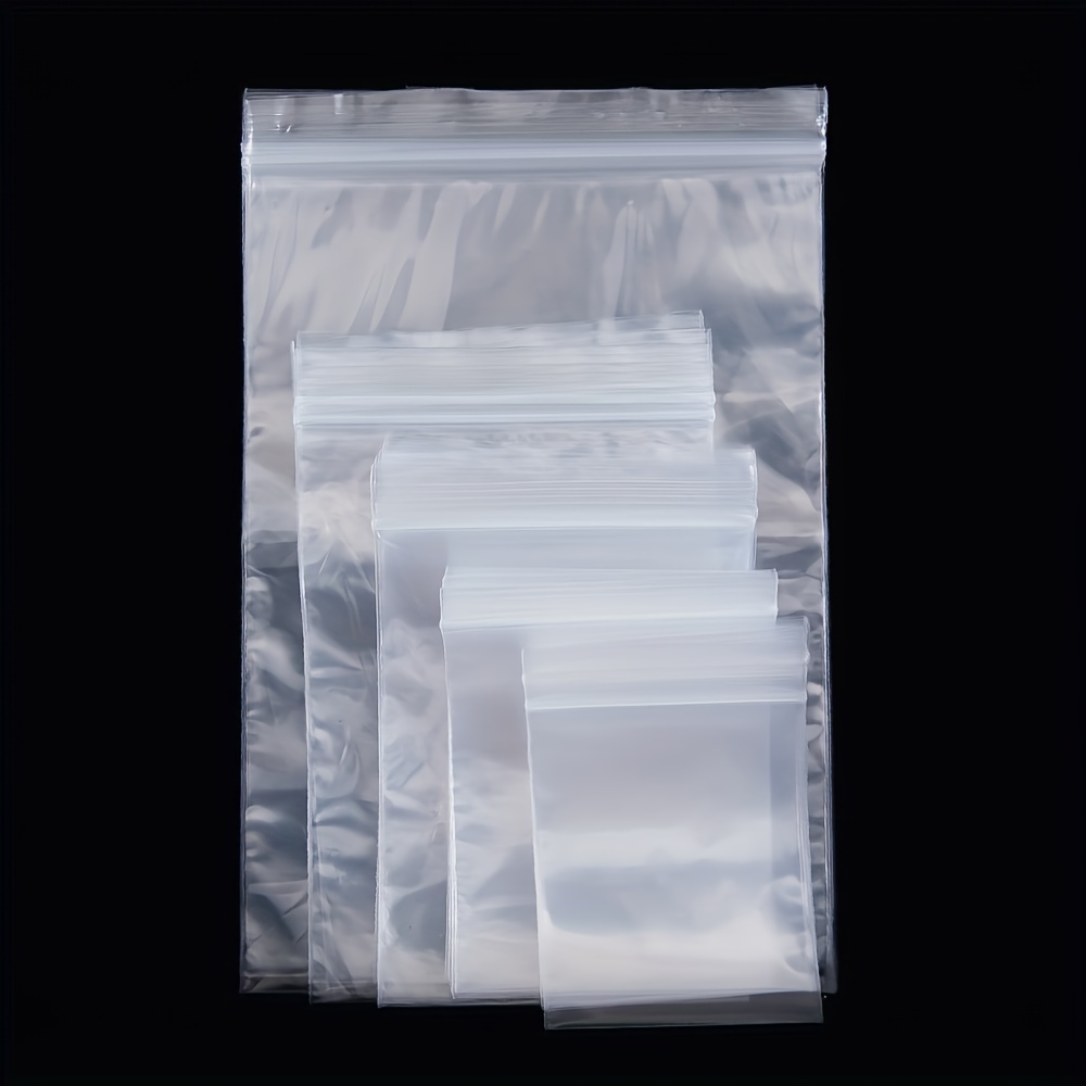 100 Unidades/juego Bolsas Plástico Transparente Cierre - Temu
