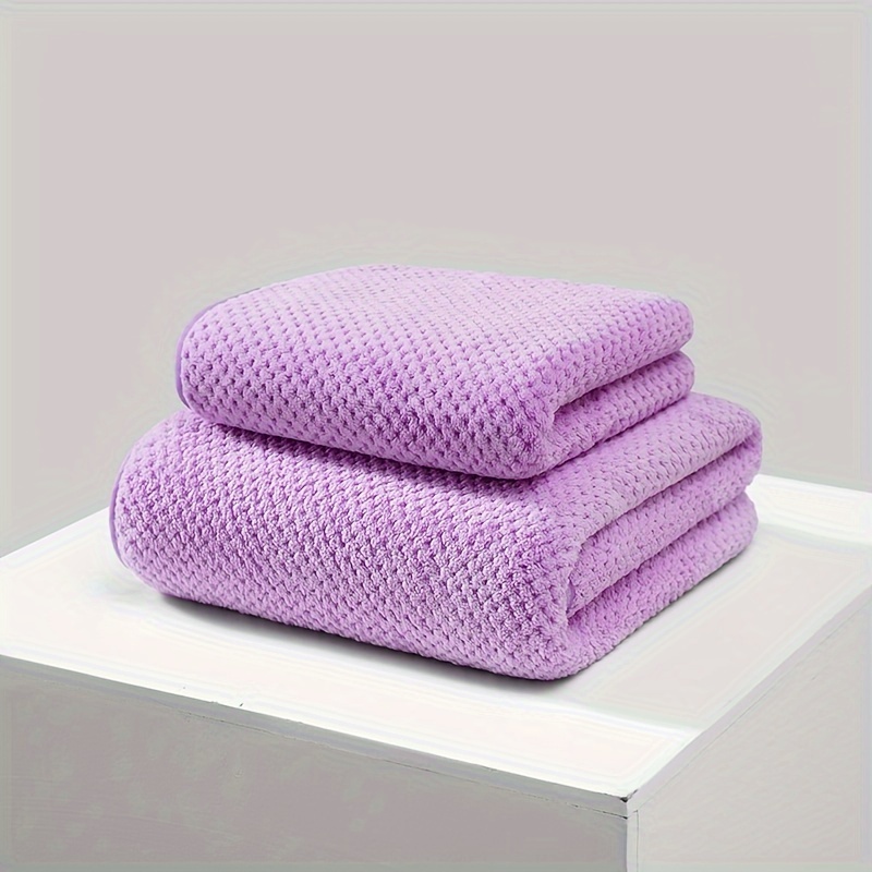 Solid Color Towel Set Household Simple Plain Towel Soft Hand Temu New