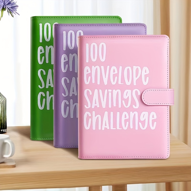 Carpeta de ahorro de 100 sobres para ahorro de dinero, libro de desafíos de  ahorro con sobres, carpeta de presupuesto, libro de desafíos de ahorro