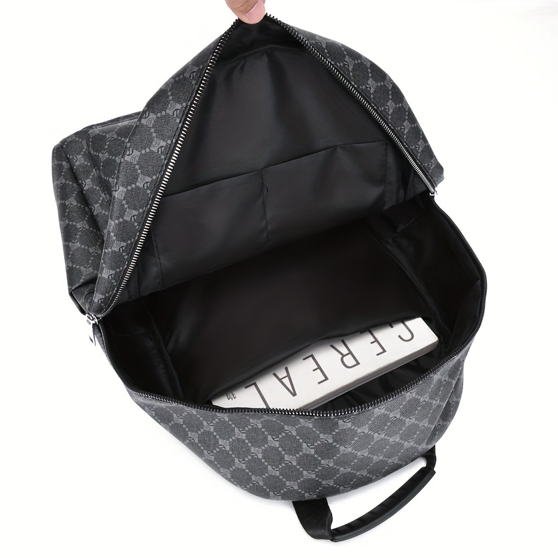 Men's Casual Flower Pattern Leather Backpack School Bag Laptop