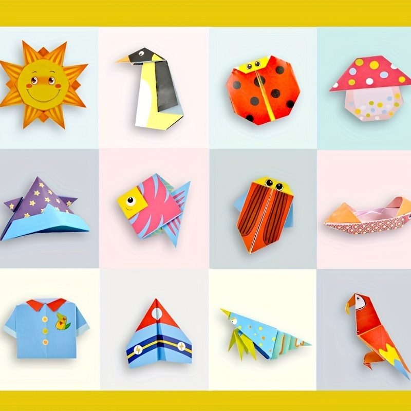 Zestaw origami dla dzieci w wieku 5-8 8-12 lat, z przewodnikiem, 98 arkuszy  papieru z 4
