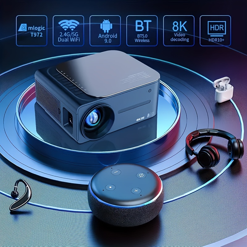 Hy300 Mini Projector 4k Android 11.01080p 720 P 200ansi - Temu
