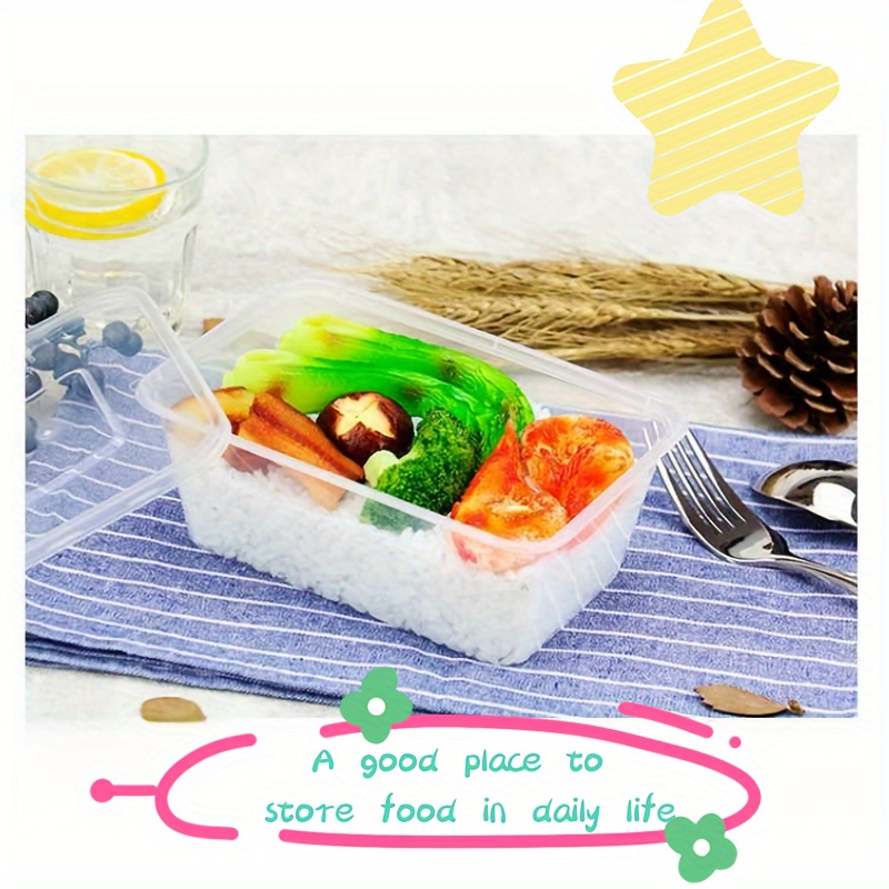 Disposable Household Lunch Box, Rectangular Takeout Packaging Box, Plastic  Lunch Box, Fast Food Transparent Box With Cover - Temu