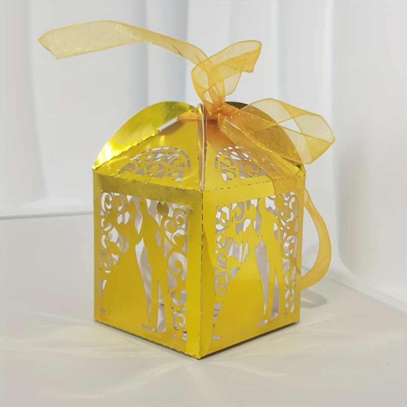 Caja de regalo con cinta, caja decorativa con tapa, caja de dulces de boda  para cumpleaños, día de l Soledad Cajas de dulces