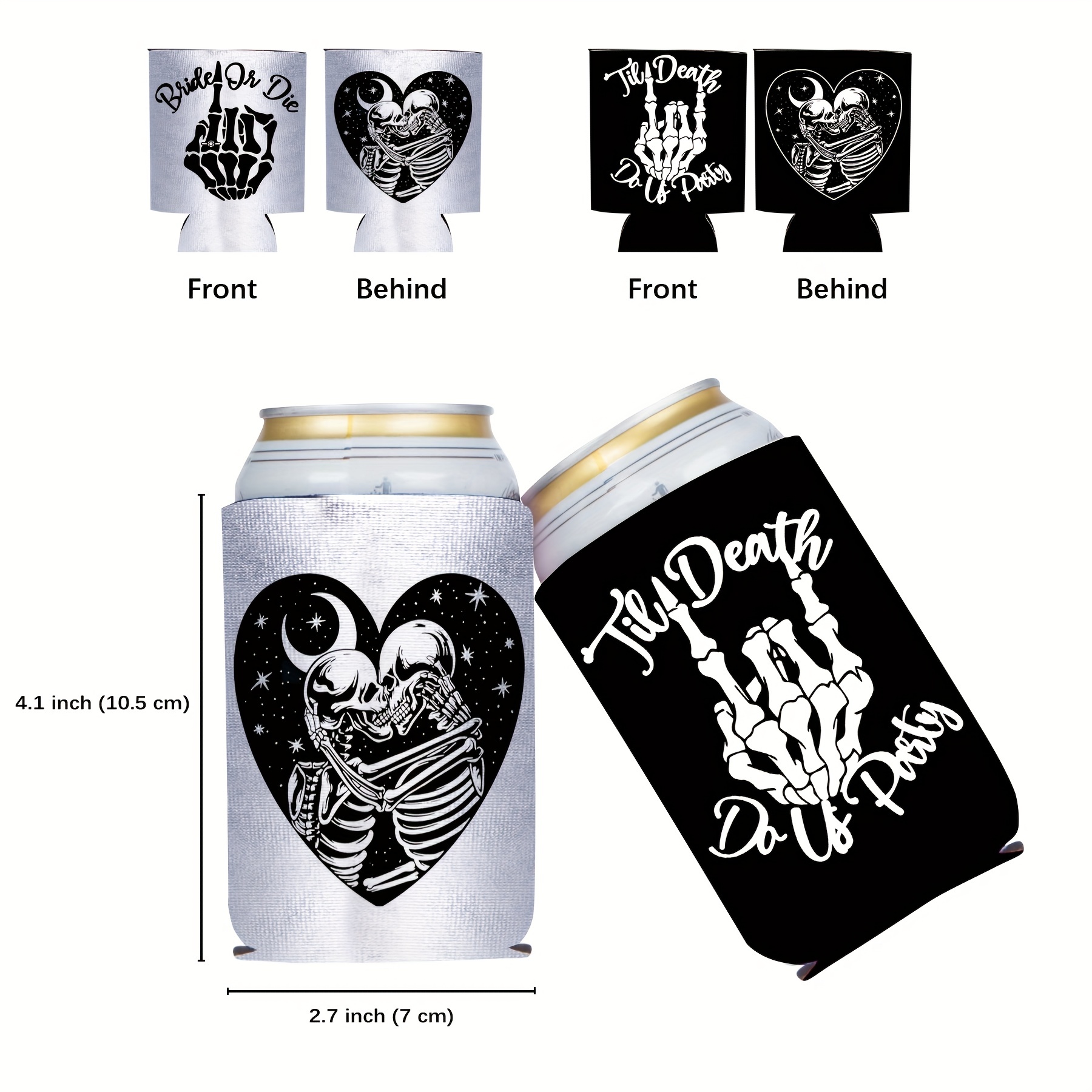 Sleeves Koozies for Cans Drink Cooler Trick Treat Bags Sweets Ghosts Walking