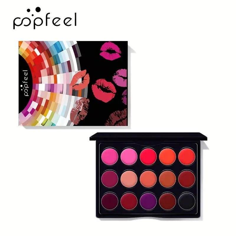 Popfeel 15 Color Lip Gloss Palette Makeup Moisturizing - Temu